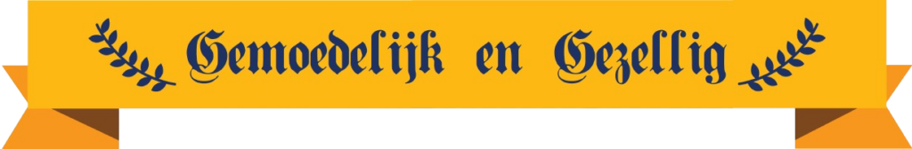 Lint met daarop de tekst: Gemoedelijk & Gezellig.